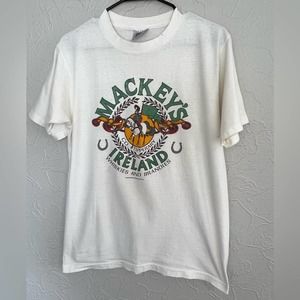 VINTAGE 80s 1989 MACKEY’S Ireland Whisky Shirt Size Large ONEITA POWER-T RARE